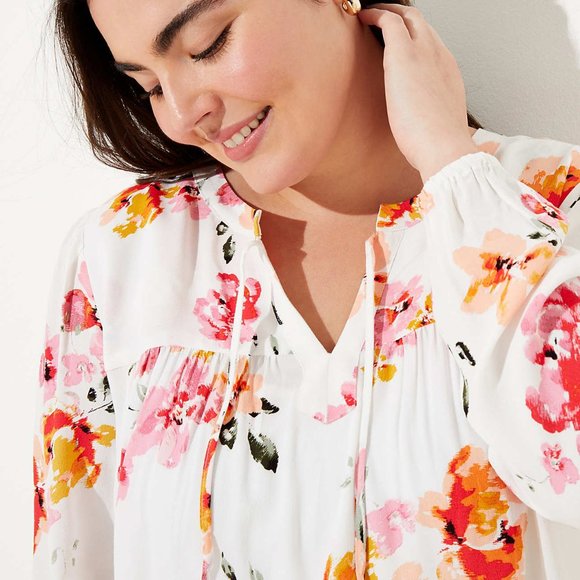 LOFT | Plus Blossom Shirred Blouse - Picture 2 of 3